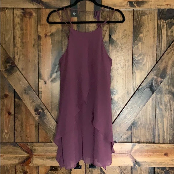 Revolve BCBGeneration mauve halter neck ruffle dress! - Picture 3 of 8